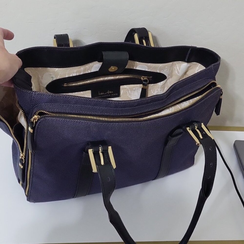 India Hicks Duchess of Windsor Laptop/Briefcase Leather Trim Handles - Picture 6 of 15